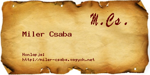 Miler Csaba névjegykártya